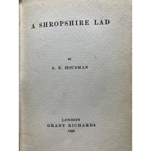 Housman, A.E.   A Shropshire Lad - TC Books