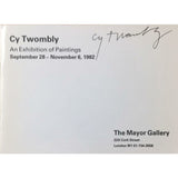 Twombly, Cy  An Exhibition of Paintings 1982   SIGNED - TC Books