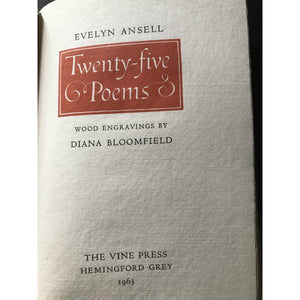 Ansell, Evelyn     Twenty Five Poems     Geoffrey Keynes copy - TC Books